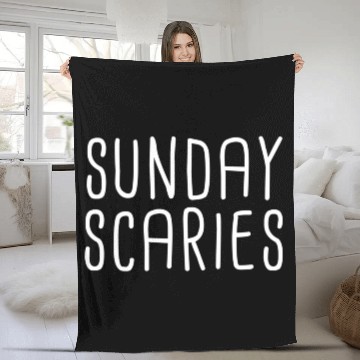 Discover Sunday Scaries Lazy Meme Dreading Monday Sad Mood Fleece Blankets