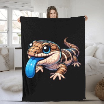 Discover Lizard Collector Reptile Lover Blue Tongue Skink Fleece Blankets