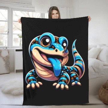 Discover Lizard Collector Reptile Lover Blue Tongue Skink Fleece Blankets