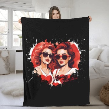 Discover Valentines Day Outfit For Her And Her in love Fleece Blankets
