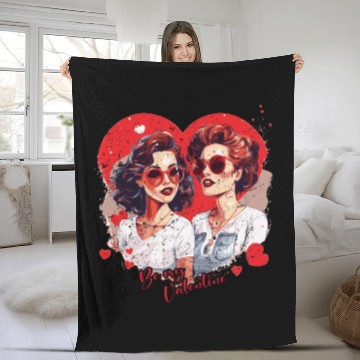 Discover Valentines Day Outfit For Her And Her in love Fleece Blankets