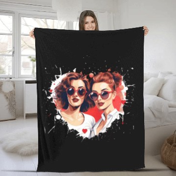 Discover Valentines Day Outfit For Her And Her in love Fleece Blankets