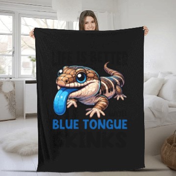 Discover Lizard Collector Reptile Lover Blue Tongue Skink Fleece Blankets