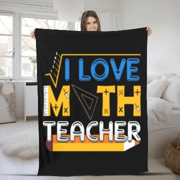 Discover I love my math teacher Fleece Blankets