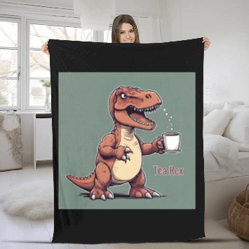 Discover Tea Rex red Fleece Blankets