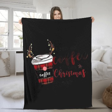 Discover Christmas coffee first Fleece Blankets