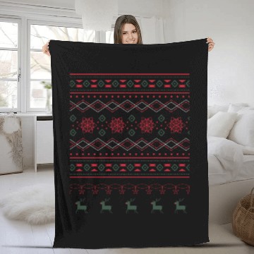 Discover Christmas Pattern Fleece Blankets