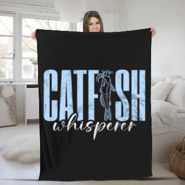 Discover Catfish Whisperer Catfishing Angler Noodler Fleece Blankets