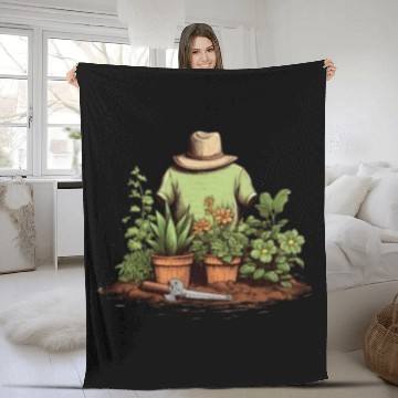 Discover Tiny Gardener's Paradise Cute Pocket Garden Fleece Blankets