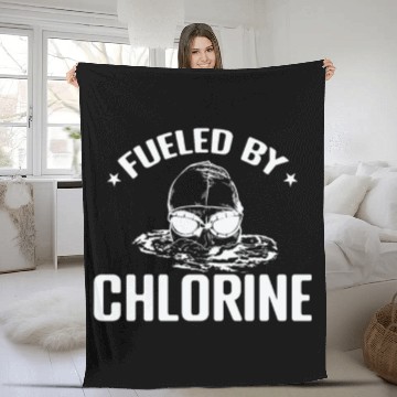 Discover Fueled by Chlorine Swim Sport Training Fleece Blankets