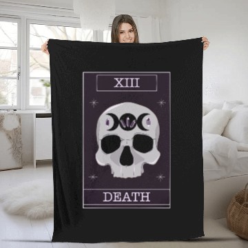 Discover Tarot Death Card Fleece Blankets