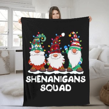 Discover Shenanigans Squad Gnomes Pajamas Family Christmas Fleece Blankets