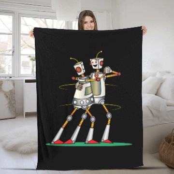 Discover Robot Love Valentine Fleece Blankets
