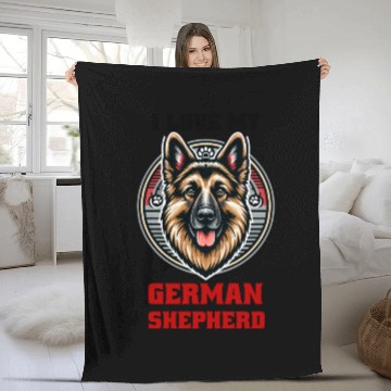 Discover i love my german shepherd Fleece Blankets
