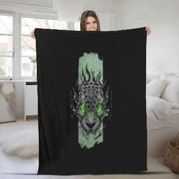 Discover Emerald-Eyed Jaguar Fleece Blankets