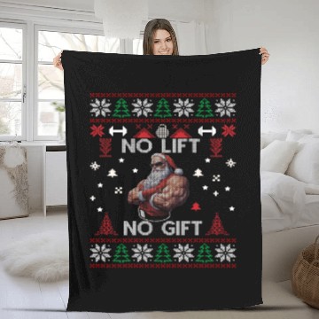 Discover No Lift No Gift Fleece Blankets Ugly Christmas Sweater Gym