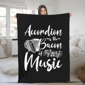 Discover Accordion is the bacon of music Fleece Blankets