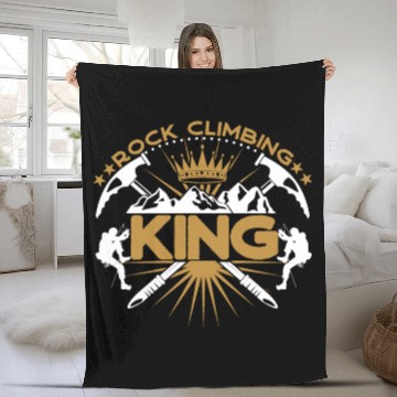 Discover Rock Climbing King Fleece Blankets