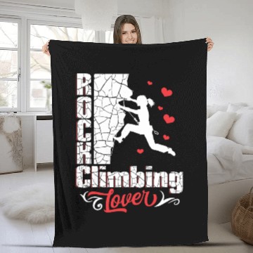Discover Rock Climbing Lover Fleece Blankets