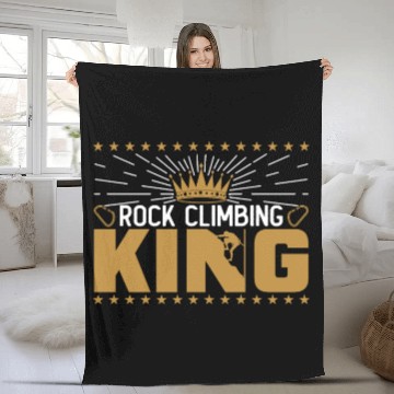 Discover Rock Climbing King Fleece Blankets