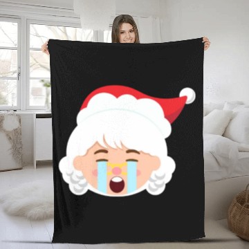 Discover Mrs Claus Emoticons Crying Out Loud Christmasfunny Fleece Blankets