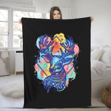 Discover Winter Wonderland: Deer Color Design Fleece Blankets
