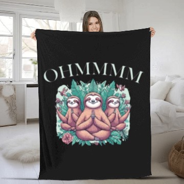 Discover Lazy Meditation Relaxation Sloth Chillers Fleece Blankets
