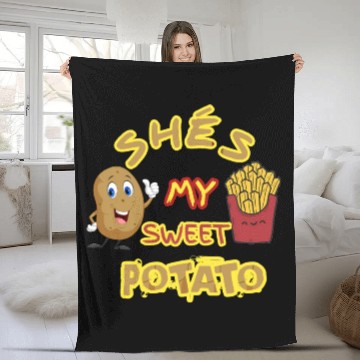 Discover shés my sweet potato Fleece Blankets