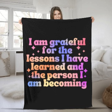 Discover Gratitude Saying I Am Grateful Fleece Blankets