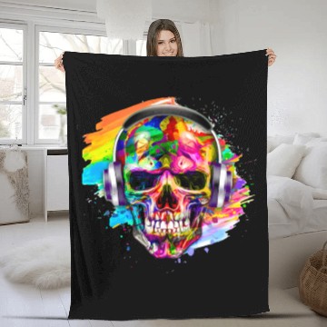 Discover Colorful skull Fleece Blankets