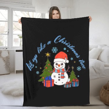 Discover Lit up like a Christmas tree Fleece Blankets