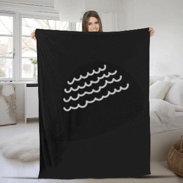 Discover Lonely Black Whale In The Ocean Fleece Blankets