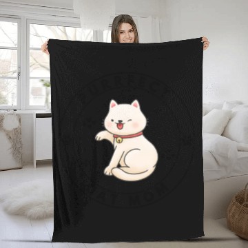 Discover The Best Cat Mom In The Whole Wide World Fleece Blankets