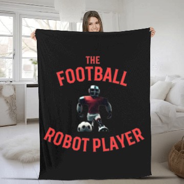 Discover Robot Football Player Fleece Blankets