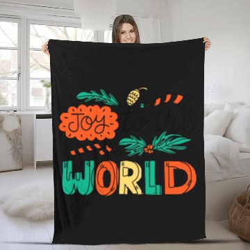 Discover Christmas Joy to The World. Fleece Blankets