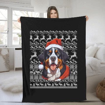 Discover bouvier bernois santa claus christmas Fleece Blankets
