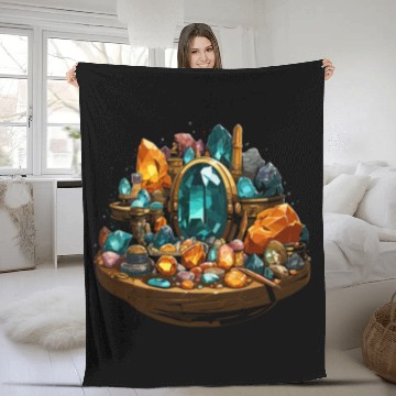Discover Lapidary Artist Gemstone Stone Collecting Stone Fleece Blankets