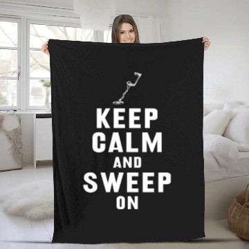 Discover Metal detecting keep calm Fleece Blankets