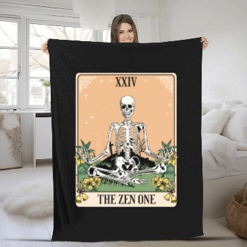 Discover Funny Tarot Card Yoga Meditation Zen Fleece Blankets