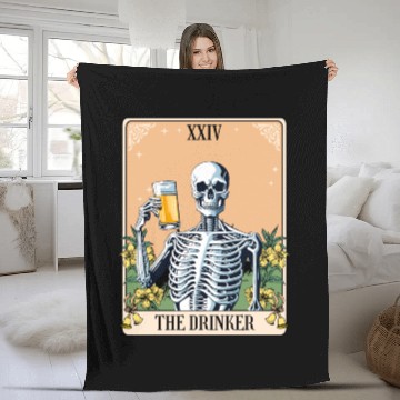 Discover Funny Tarot Card Craft Beer Alcohol Fleece Blankets