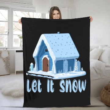 Discover Let It Snow Winter Fleece Blankets