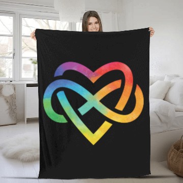 Discover Forever Loved Rainbow Pride Infinite Symbol Fleece Blankets
