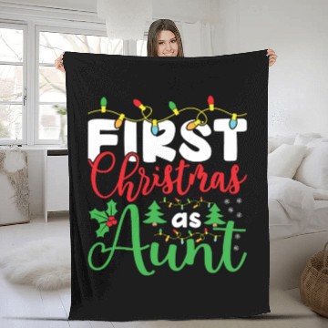 Discover First Christmas as Aunt, Christmas Design gifts Fleece Blankets