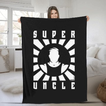 Discover Super Uncle (Rays / White) Fleece Blankets