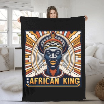 Discover African King Gift For Afrocentric Lovers Fleece Blankets