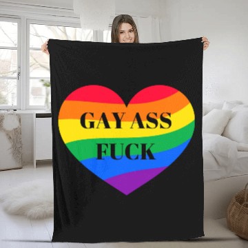 Discover Rainbow Heart Gay Fleece Blankets