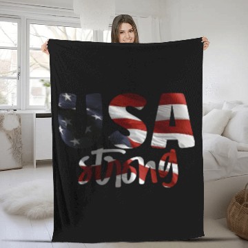 Discover Usa strong Fleece Blankets