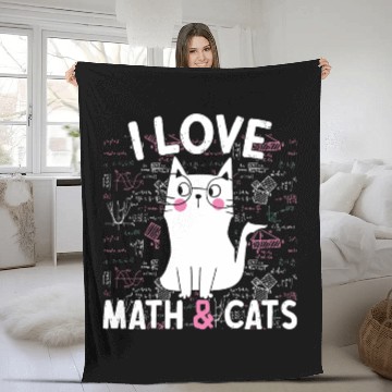 Discover I Love Math and Cats Feline Lover Fleece Blankets