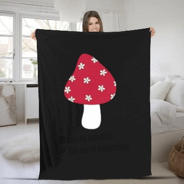 Discover Beautiful Red Mushrooms Fleece Blankets