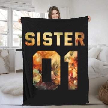 Discover COUPLE FLOWER SISTER 01 Fleece Blankets